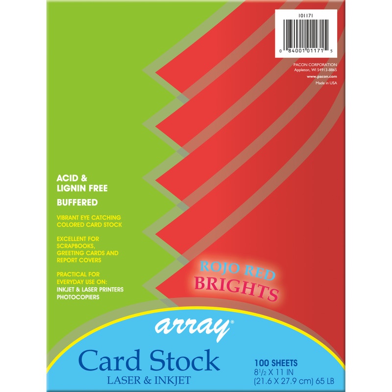 Array Card Stock Brights Rojo Red