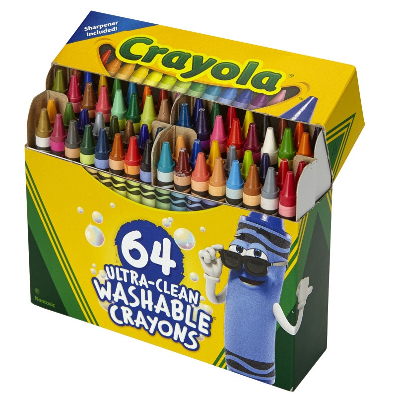 64 Ct Ultra-Clean Washable Crayons Regular Size