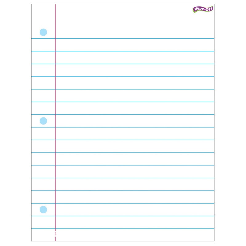 Notebook Paper Wipe Off Chart 17X22
