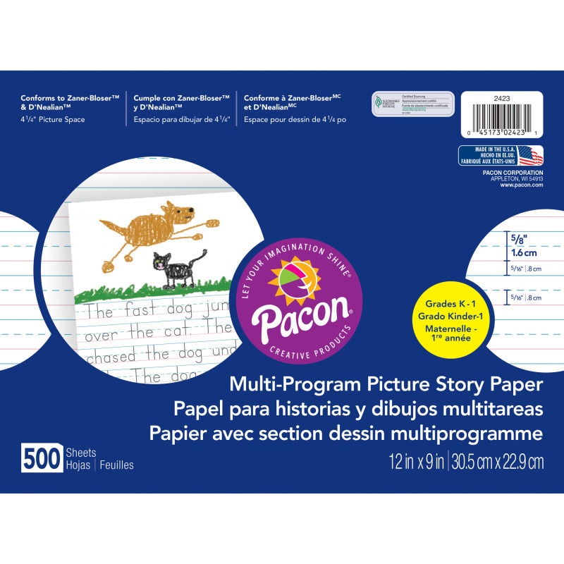 Picture Story Paper 500 Sht 12 X 9 5/8 In Long Rule