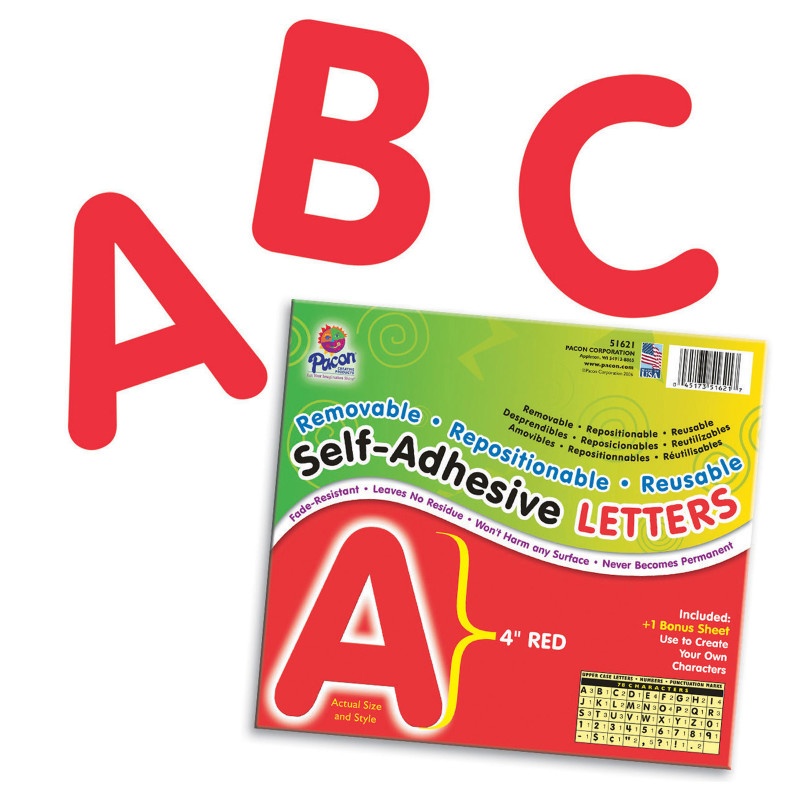 Self Adhesive Letter 4In Red