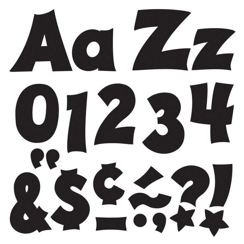 Black 4In Combo Pack Uppercase Lowercase