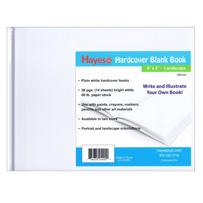 Plain White Blank Book 8W X 6H Hardcover 28 Pages 14 Sheets