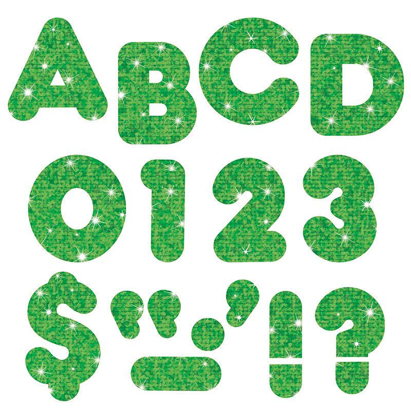 Ready Letters 2 In Casual Green Sparkle
