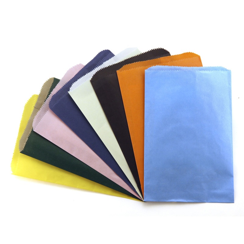 Colorful Paper Bags 6X9 Asstd Color Pinch Bottom