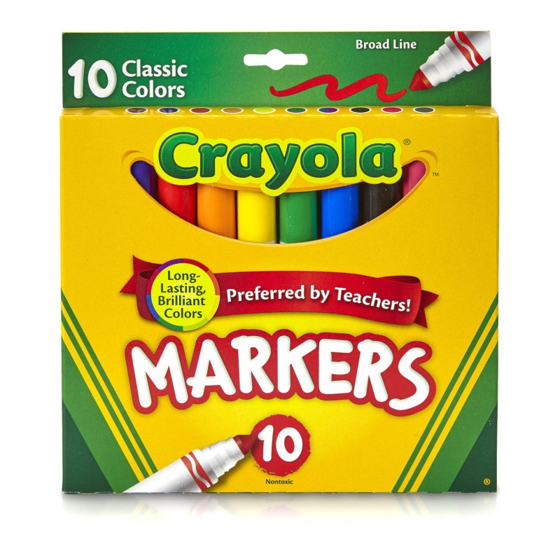 Crayola Broad Line Markers 10Ct Classic Colors