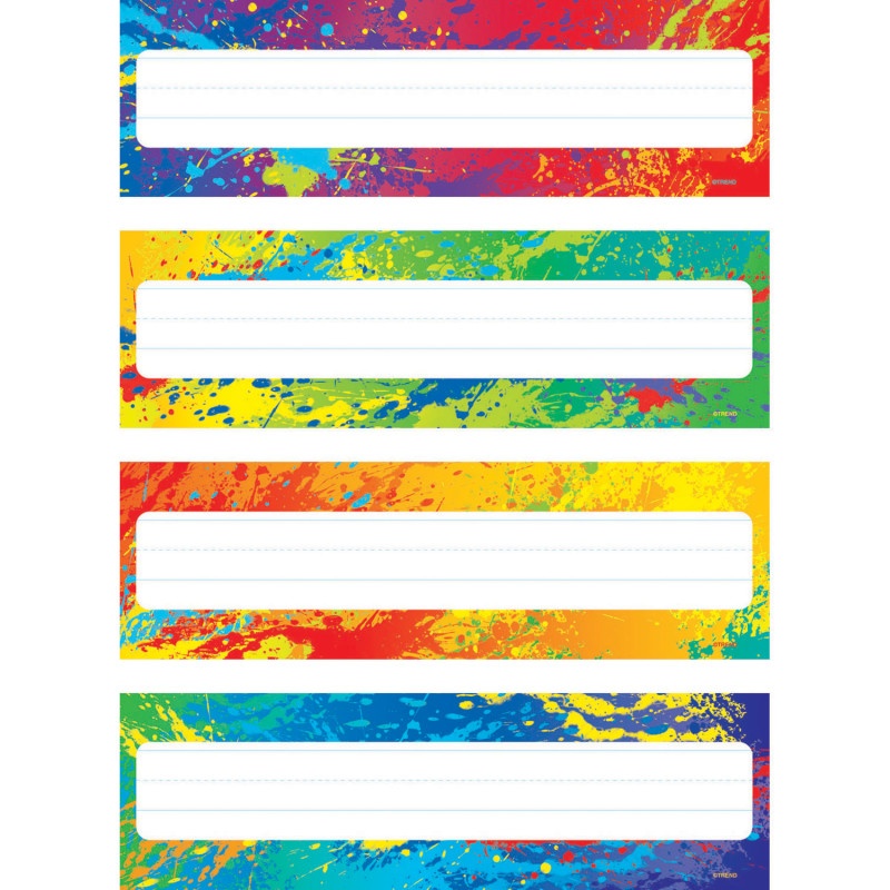 Splashy Colors Name Plates Variety Pack Of 4 Designs 32 Plates