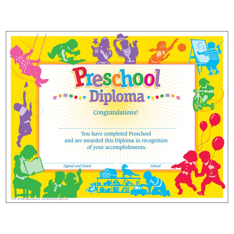 Classic Diploma Preschool 30/Pk 8-1/2 X 11