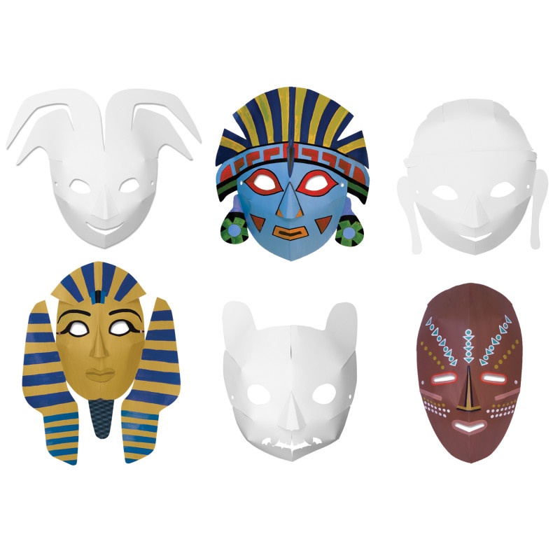 Multi Cultural Dimensional Masks 24Pk