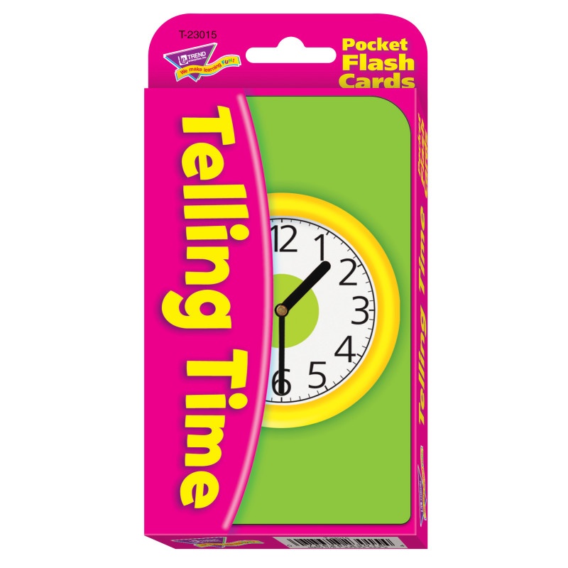 Pocket Flash Cards Telling Time 56/Pk 3 X 5 Two-Sided Cards