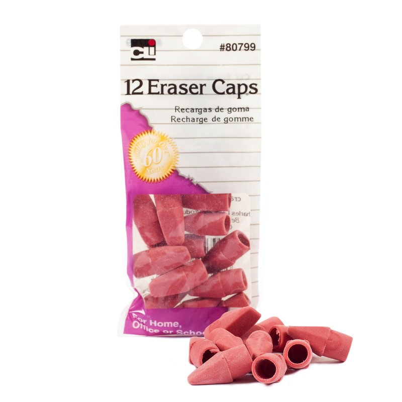 Pink Eraser Caps 12/Bg