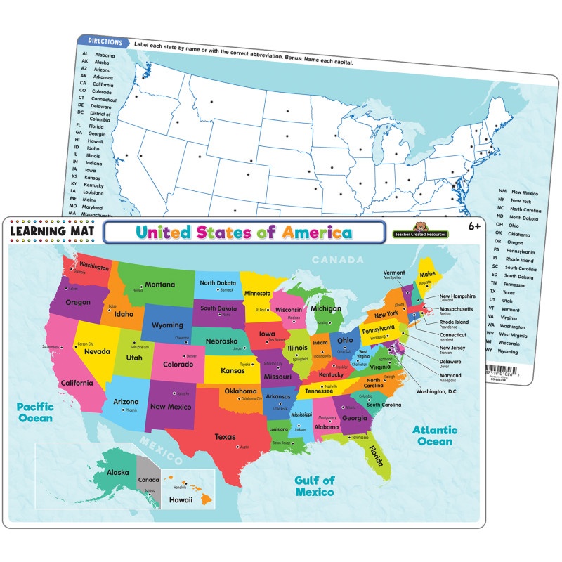United States Map Learning Mat