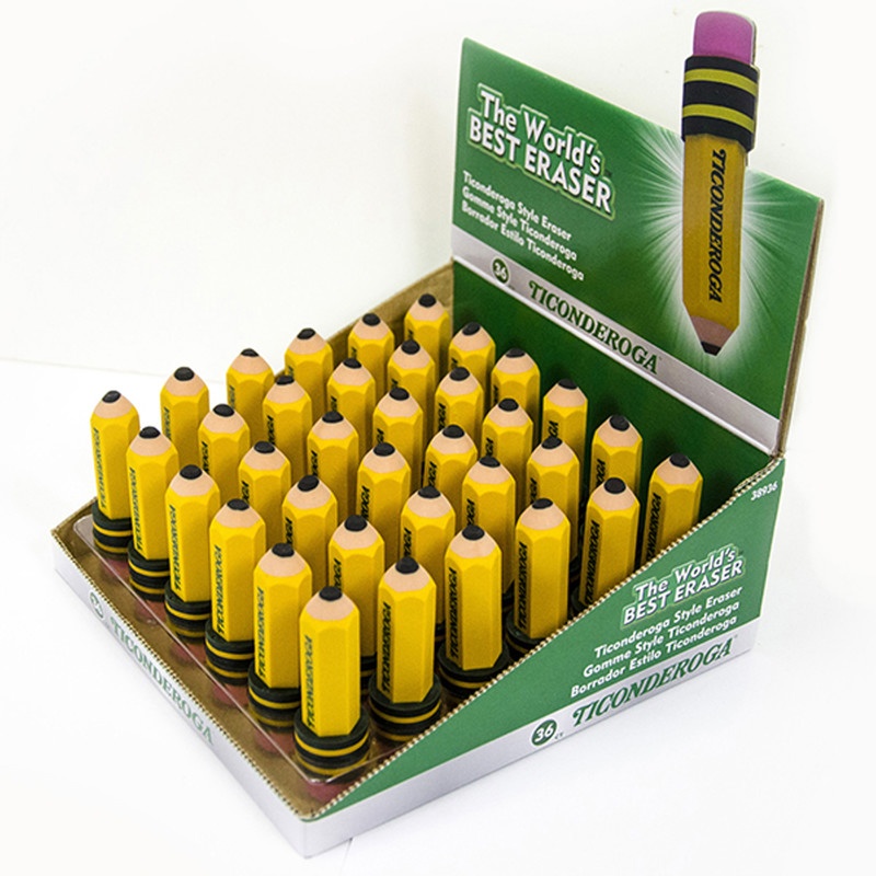 Ticonderoga 36 Pk Pencil Shaped Erasers