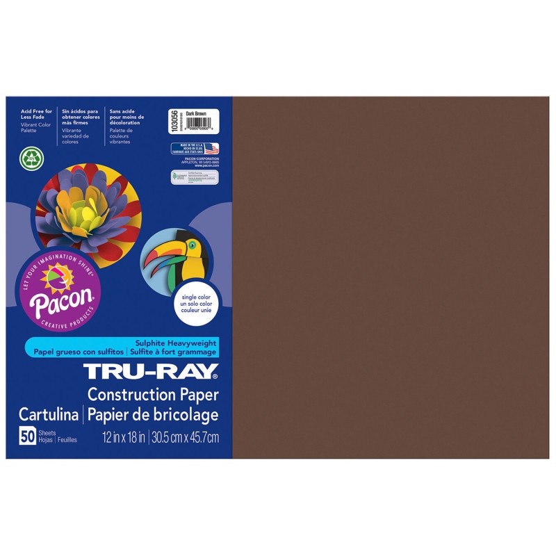 Tru Ray 12 X 18 Dark Brown 50 Sht Construction Paper