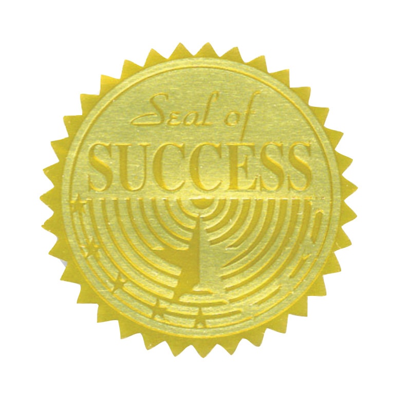 Gold Foil Embossed Seals Seal Of Success