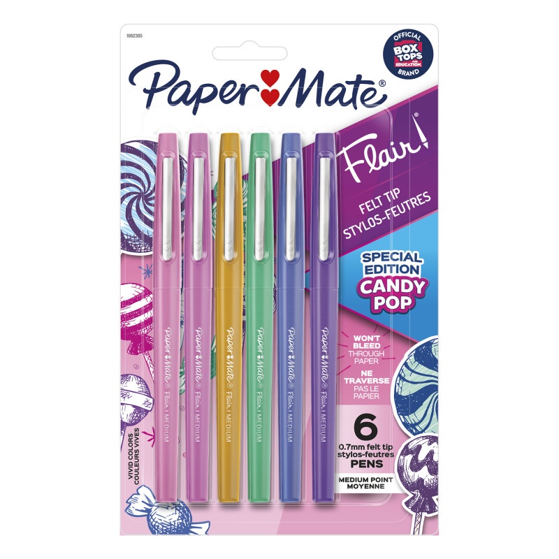Flair 6 Color Med Candy Pop Pens Papermate