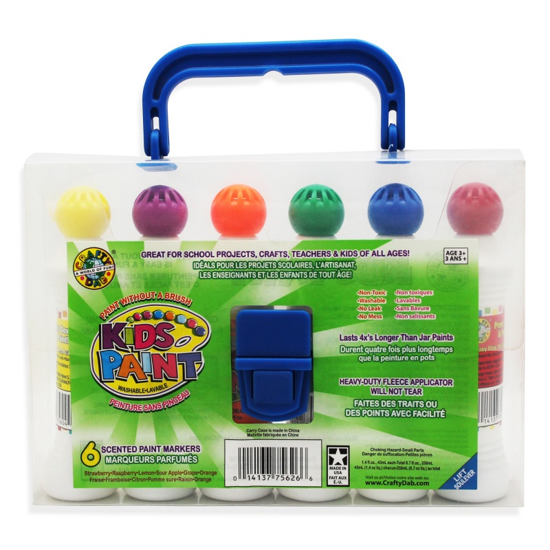 Crafty Dab Paint 6 Pk W/Carrying Case