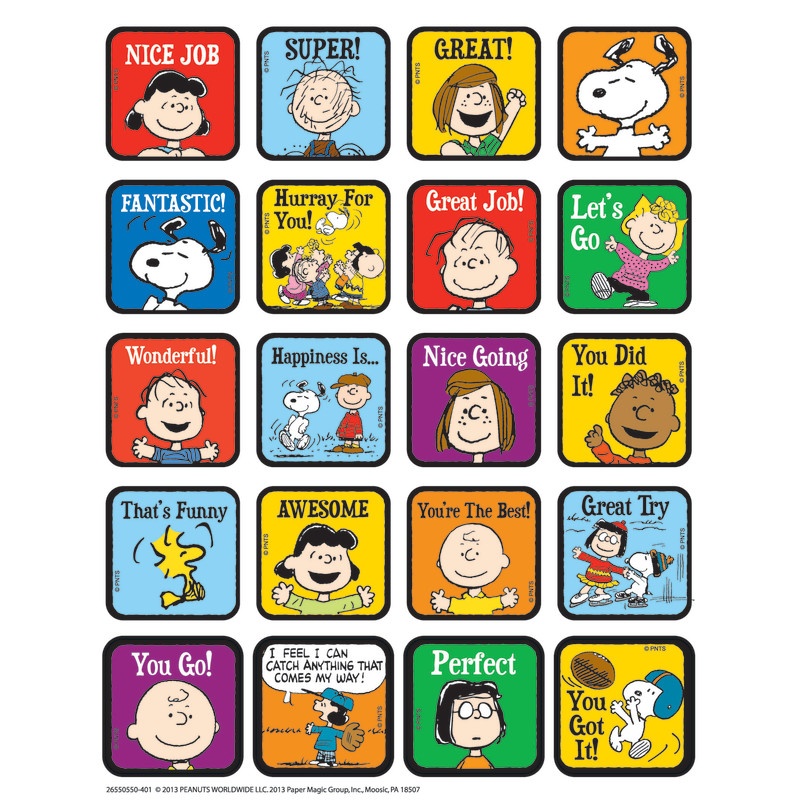 Peanuts Motivational Theme Stickers