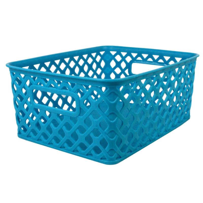 Small Turquoise Woven Basket