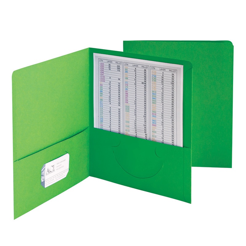 Smead 25Ct Green Standard Two Two Pocket Folders