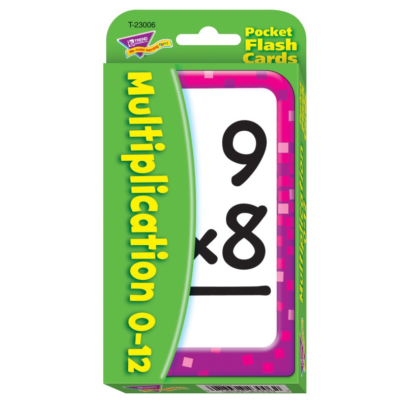 Pocket Flash Cards 56-Pk 3 X 5 Multiplication Two-Sided Cards