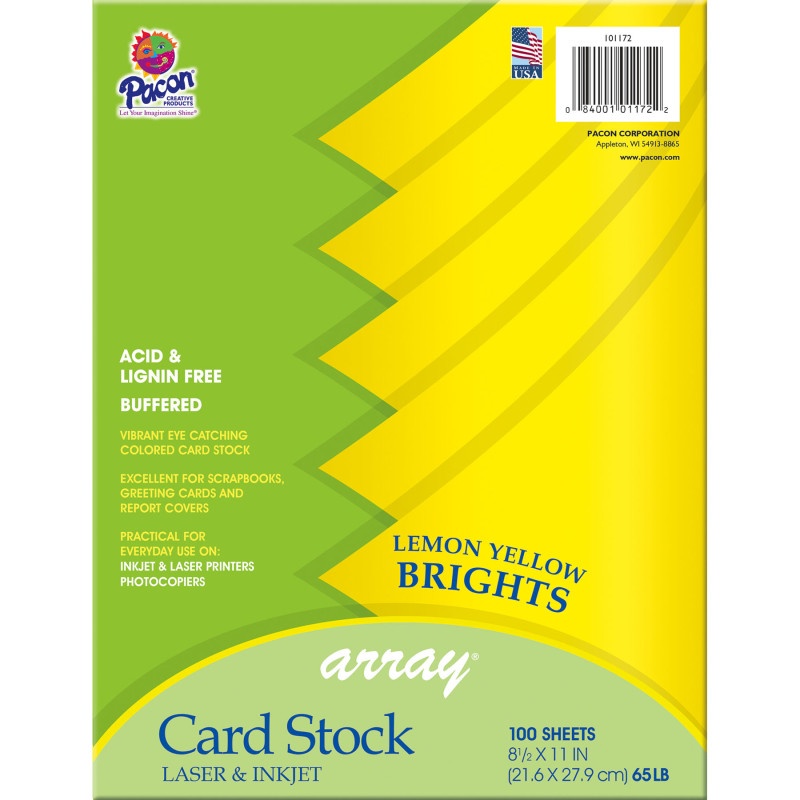 Array Card Stock Brights Lemon Yellow