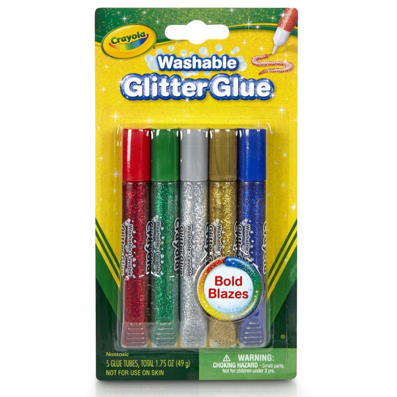 Washable Glitter Glue Bold 5 Count