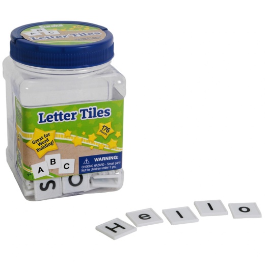 Letter Tiles Upper & Lower 176/Pk 1 X 1 Black