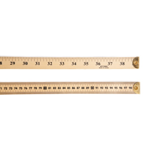 Ruler Meter Stick W/Metal End Inch And Metric With Hole