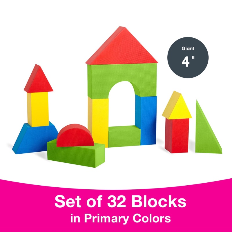 Color Edu-Blocks, Giant, 4 1/3'' (32 Pc)