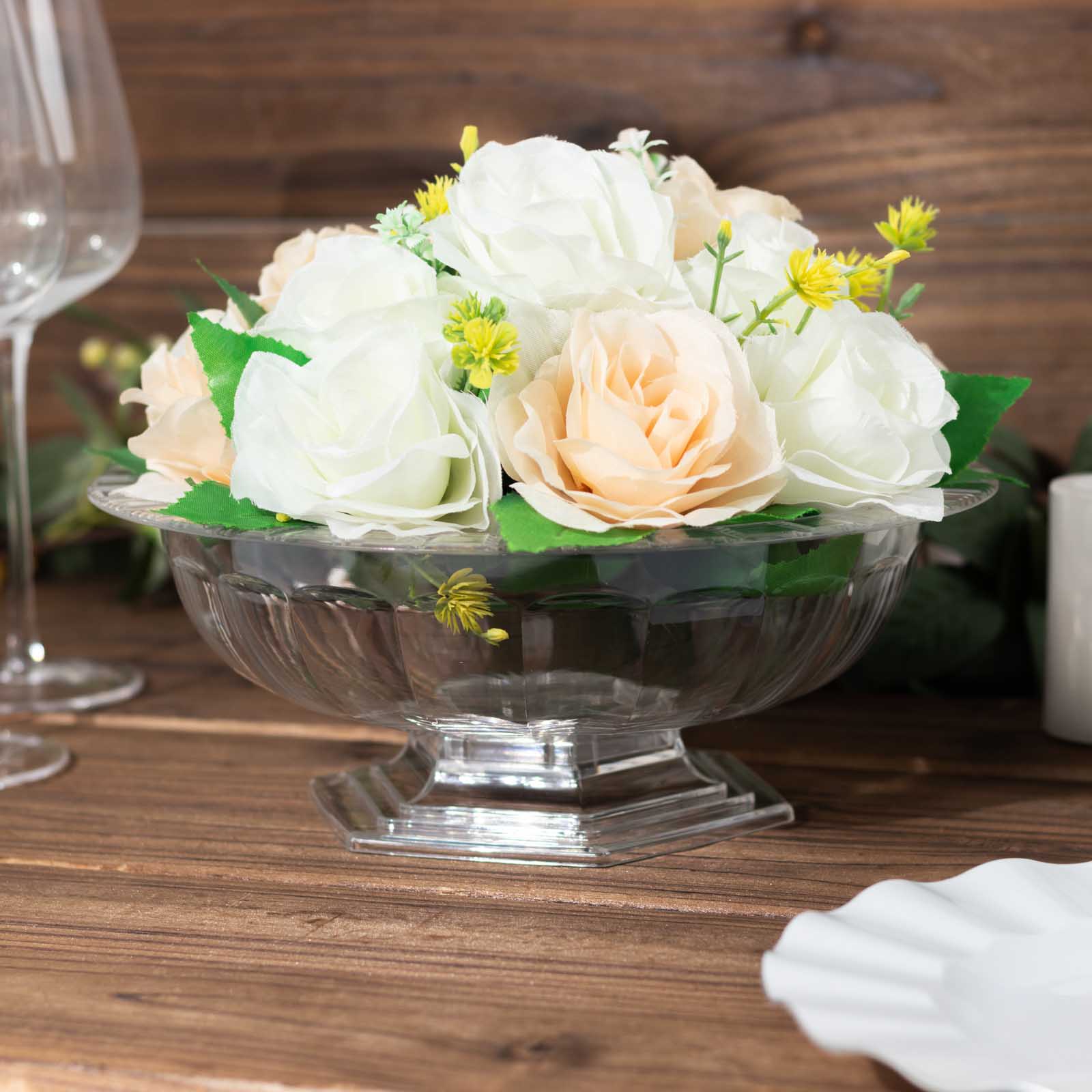 Long Stem Martini Flower Vase Clear Plastic Centerpieces