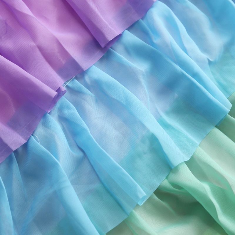 Mermaid Unicorn Theme 6Ft Lace Taffeta Tutu Tulle Table Skirt For