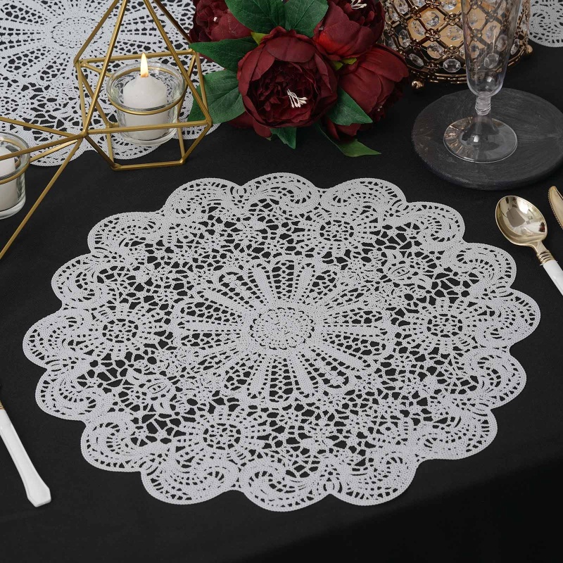  Vin Beauty 2Pack Vintage Lace Placemats for Tables, White Oval  Place Mats, Retro Handmade Flower Embroidered Crochet Lace Placemats,  Reusable Cup Mats,Vase Mats,French Home Kitchen Lace Table Mats Set : Home