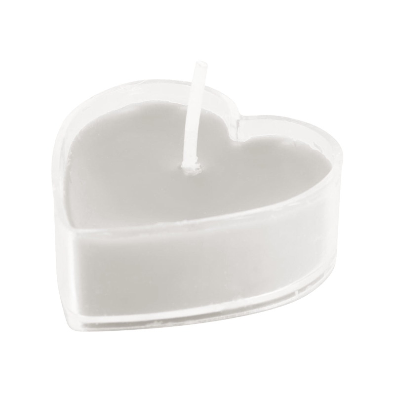 12 Pack, Mini White Heart Shaped Tealight Candles, Valentines Decor