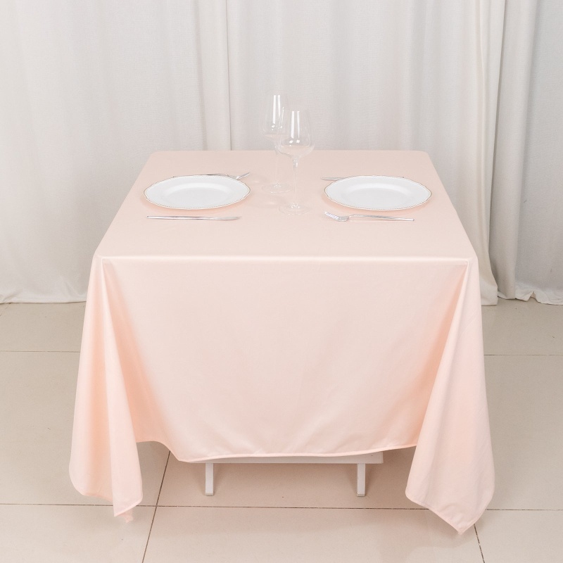 Blush Premium Scuba Square Tablecloth, Wrinkle Free Polyester