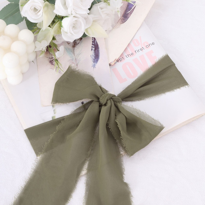  Milisten 3 Rolls Raw Edge Chiffon Belt Embroidered Ribbon Gift  wrap Ribbons Ribbon for Gift Wrapping Corona para Ramos buchones de Flores  Wedding Fringe Ribbons Polyester Gift Bag Bouquet : Everything