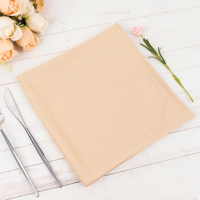 5 Pack Ivory Premium Scuba Cloth Napkins, Wrinkle-Free Reusable Dinner  Napkins - 20X20