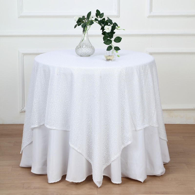 White Sequin Tablecloth