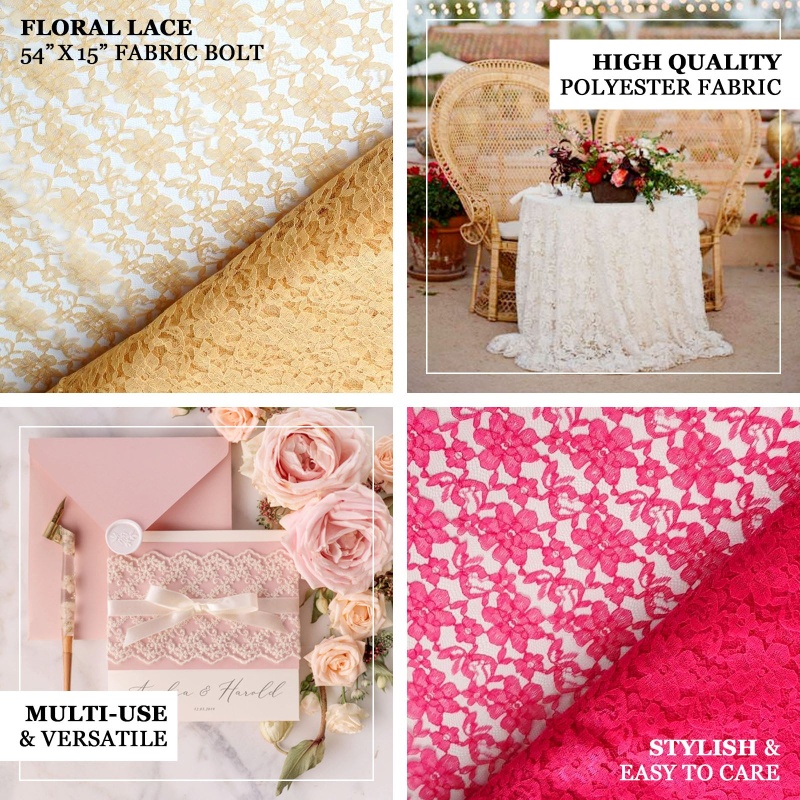  MDS Pack of 5 Yard Bridal Solid Raschel Lace Fabric