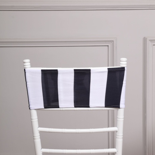 Black White Striped Premium Spandex Stretchable Folding CHAIR