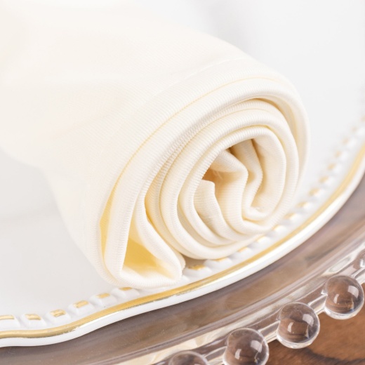 5 Pack Ivory Premium Scuba Cloth Napkins, Wrinkle-Free Reusable Dinner  Napkins - 20X20