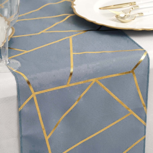 9ft Silver Glamorous Geometric Print Table Runner, Disposable Paper Table  Runner