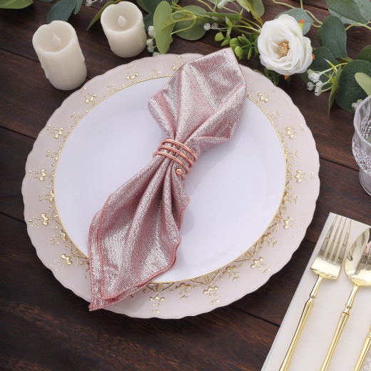 5 Pack 20x20 Champagne Polyester Linen Napkins