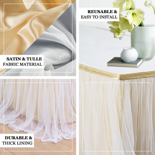 White tulle fabric outlet skirt