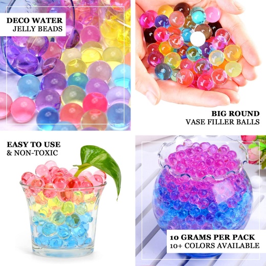 200 To 250 PCS  Clear Small Round Deco Water Beads Jelly Vase