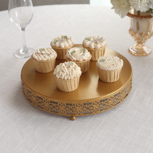 Gold Metal Fleur-De-Lis Top Royal Crown Cake Topper, Centerpiece 8