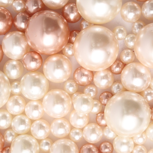 200Pcs Assorted Rose Gold and Off White Lustrous Faux Pearl Beads