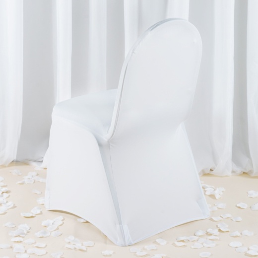 White Spandex Stretch Fitted Folding Chair Cover