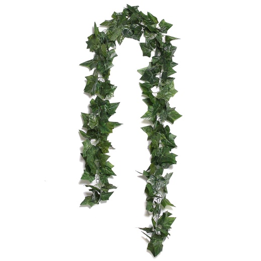 Dark Green Uv Protected Artificial Silk Ivy Leaf Garland Vine, Outdoor/Indoor  8Ft