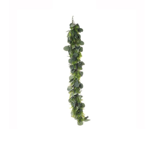 6 ft Frosted Green Artificial Eucalyptus Leaves Faux Greenery Garland